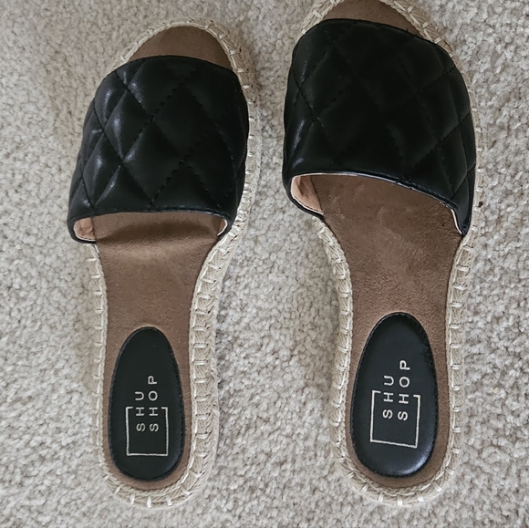 New Shu Shop Catherine" Quilted Espadrille Slides Size 8.5 - Picture 4 of 9